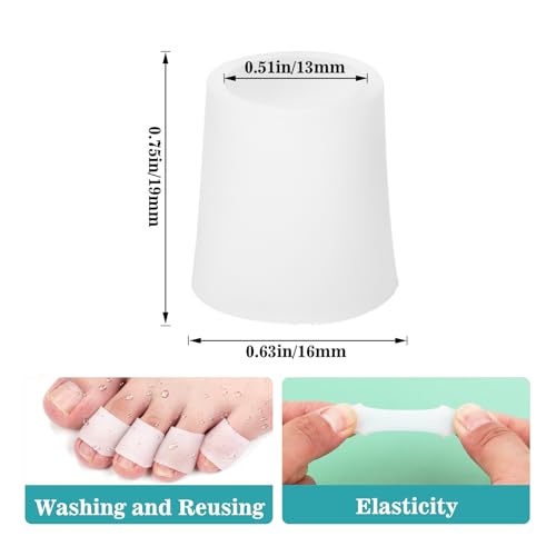 Image of 20 Pcs Silicone Toe Sleeves Protectors Toe Protection Gel Corn Pads Toe Tube Cushions Soft Toe Covers for Women Men Pain Relief Calluses Blisters Bunion Hammertoe Relieve Pain