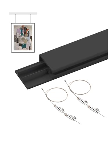 Rail de suspension pour tableaux et support d'affichage pour murs en plâtre