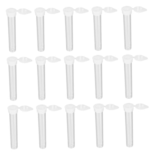 LAPYAPPE Test Tube Bottles 100pcs Large Cylindrical Plastic Lab Tubes 3 Hole Lid for Liquor Hydrometer