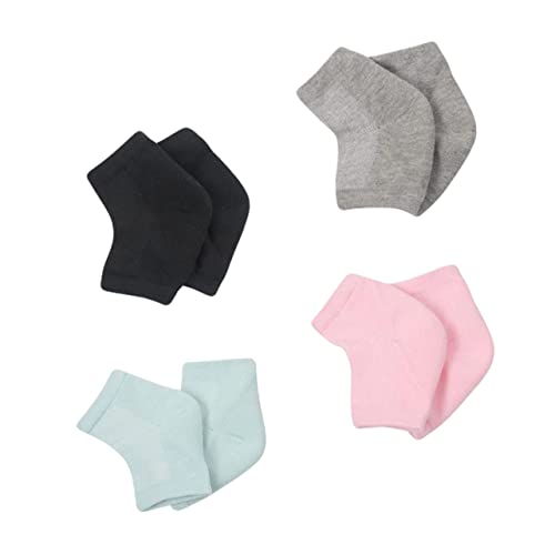 HAKIDZEL 4-Pair Heel Moisturizing Socks Open Toe Foot Socks for Heel Repair Soft Cotton Blend Dry Crack Prevention