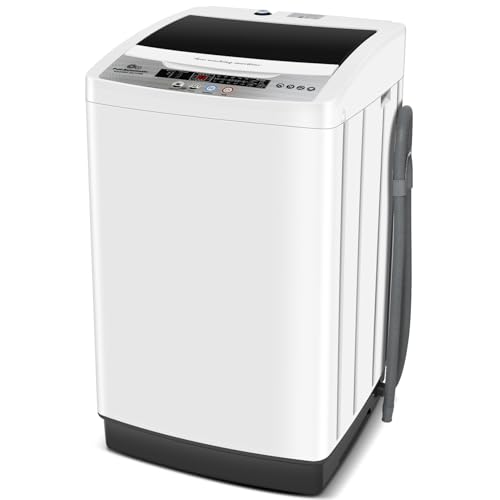 Nictemaw Portable Washing Machine 17.8Lbs, 2.4 Cu.Ft Compact Laundry Washer With 10 Programs 8 Water Leves LED Display & Drain Pump for Apartment Dorm RV
