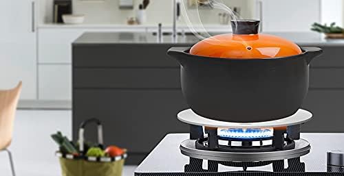 Miniatura 4 de Placa de conducción de calor para estufa de gas, difusor de calor de acero inoxidable, placa adaptadora de inducción con mango extraíble, utensilios