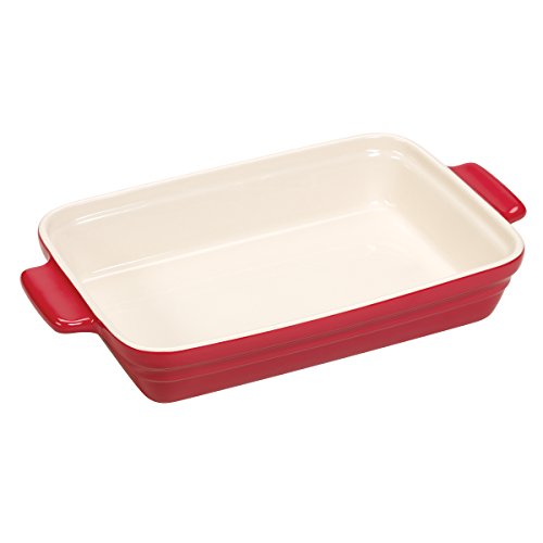 Baker's Advantage Ceramic Rectangular Baker, 9-by-13-Inch, Red