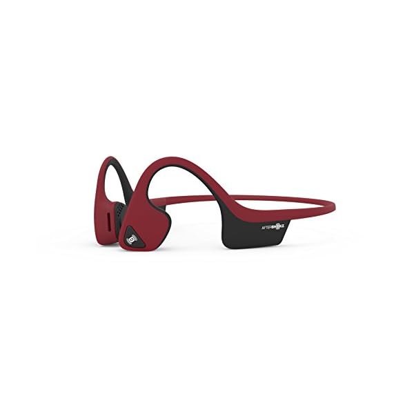 AfterShokz Air AS650CR Open-Ear Wireless Bone Conduction Headphones with Reflective Strips, Canyon Red
