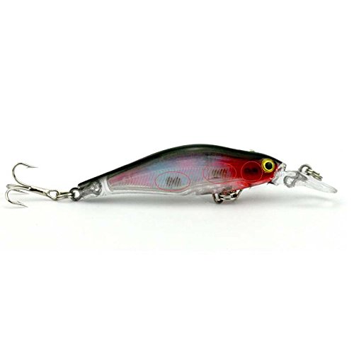 Momoda 8# Hooks 3D Eyes Plastic Hard Fishing Lures (8 Color, 8Cm Length, Pack Of 8Pcs) #TOP7