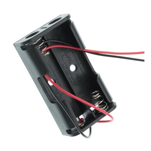 Conector de fuente de alimentación DIY con cables para almacenar 2 pilas AA 3