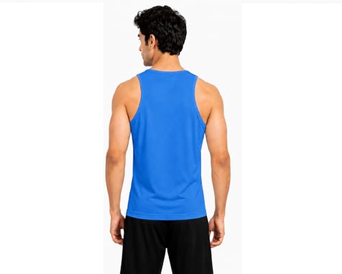 Image of Men's Gym Vest with Run Print, Sleeveless Athletic Tank Top for Running and Workout