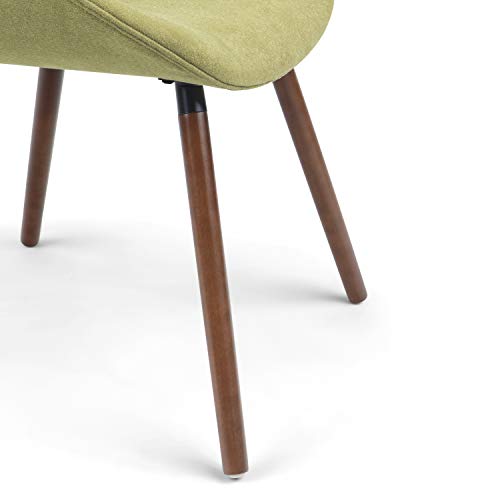 Simplihome Malden Bentwood Dining Chair, Acid Green Woven Polyester Fabric And Solid Wood, Rounded, Upholstered, For The Dining Room, Fabric Back 18 Inch #TOP3