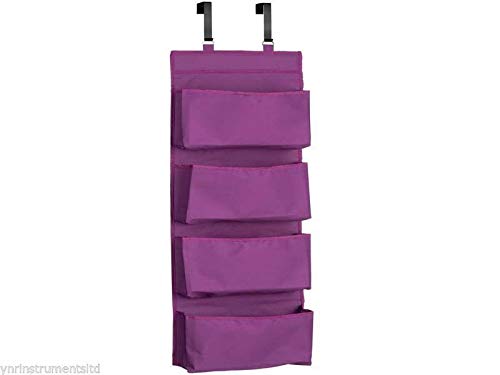 YNR NEW 4 SECTION OVER DOOR HANGING WARDROBE STORAGE UNIT CLOTHES SHOE ORGANISER IN Polyester Polyester (PURPLE)