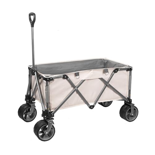 FSJMTQTS Bollerwagen Faltbar Zusammenklappbarer Wohnmobil-Campinganhänger, Picknickwagen für Camping Strand(Colour 3)