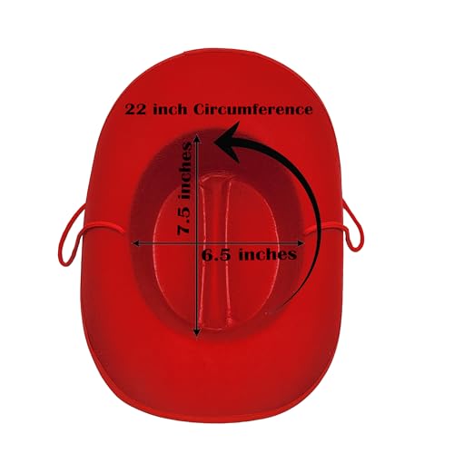 Image of The Dreidel Company Cowboy Felt Western Hat, 22 inch Circumference Dress Up Costume Clothes for Kids, Pretend Play, Party Favors
