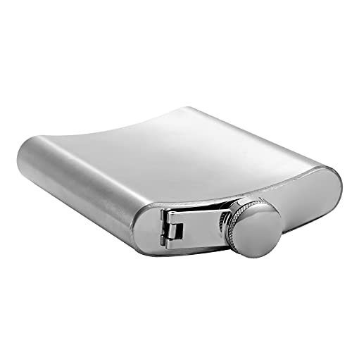 Hip Flask For Men Liquor Flask Stainless Steel Leak Proof Flask With Funnel Set For Women Pocket Alcohol Drinking Flask Set 8Oz (Silver) #TOP5