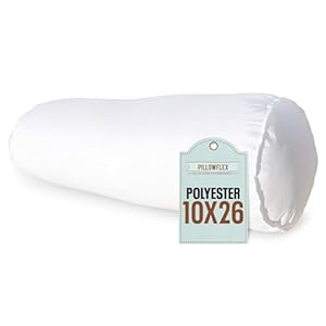 Pillowflex Bolster Pillow (10×26) – White Round Soft Roll Pillow with Plush Polyester Filling, Comes in a Poly-Cotton Shell, Odorless, Lint, and Dust-Free, No Lumps Stuffing for Pillows
