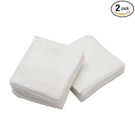 GINNI Hanky Dry Wipe Tissue Paper, Ultra Soft Non Woven Disposable Face Cleaning Cloth, Durable for Cleansing, Facial, Makeup Removal, Multipurpose Tissue Napkin - Square 32 X 30 cm - 50 Pulls Each (Pack of 2)
