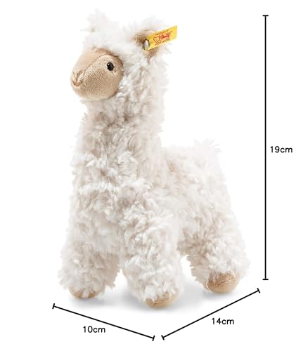 Steiff Soft Cuddly Friends Leandro Lama - 19 cm - Kuscheltier für Kinder - weich & waschbar - Creme (069444)