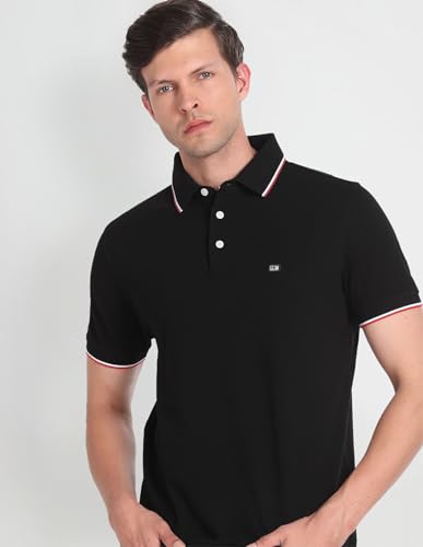 Image of Arrow Sport Men Regular fit Cotton Solid Short Sleeves Polo Shirt