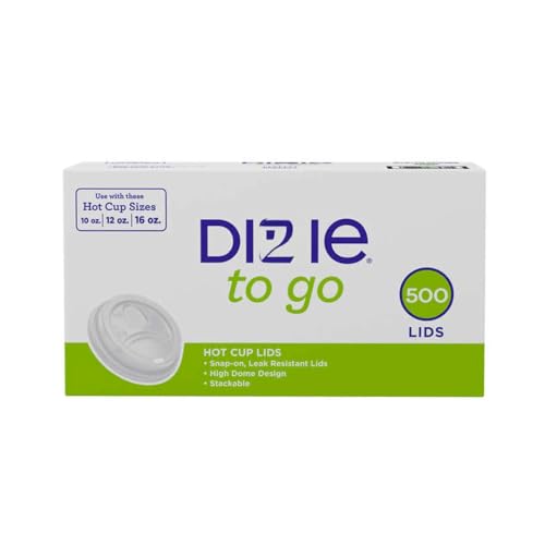 Dixie Perfect Touch Domed Plastic Hot Cup Lid White | 12-20oz | 500 Count