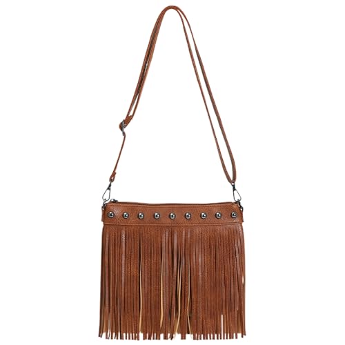 Monederos con Flecos para Mujer – Bolso de Mano de Piel sintética Retro para teléfono móvil, Soporte para teléfono móvil, Ideal para el Uso Diario de Compras, Viajes Casuales
