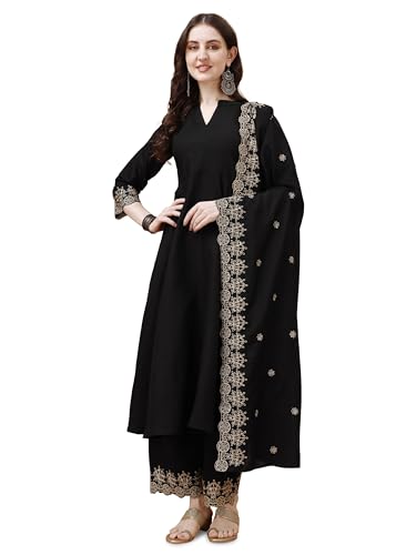 Granthva Fab Kurta Set for Women Silk Embroidered Anarkali Kurta ...