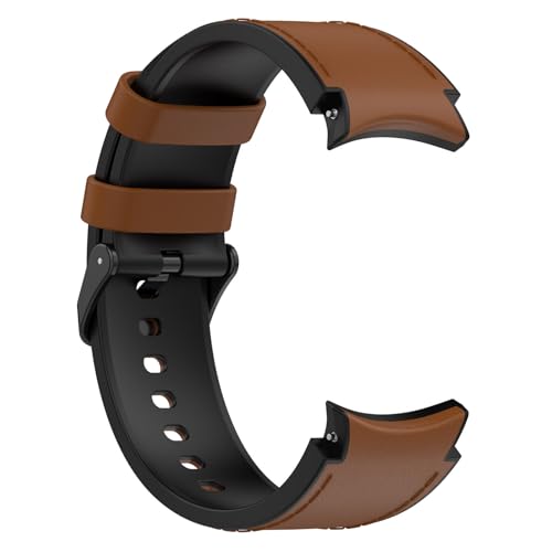 DHIMAHI Leather Band for Samsung Galaxy Watch 6/5/4 40mm 44mm BROWN - Image 3
