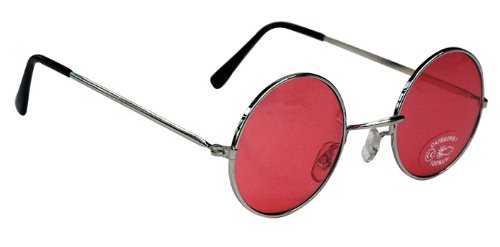 Party Pro Occhiali da hippy, Rosso, Colore