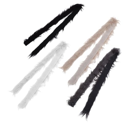 Ruban en fausse fourrure bandes 1.5m multicolore noir blanc kaki gris couture