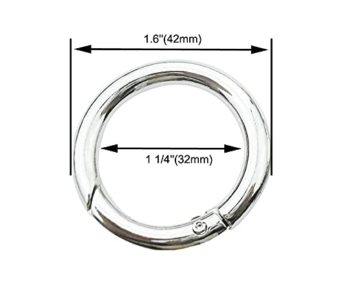 Bobeey 8Pcs Silver Spring O Rings,Round Carabiner Snap Clip Trigger Spring Keyring Buckle,O Ring For Bags,Purses Bbc3 (1 1/4''(3.2Cm), Silver)… #TOP1