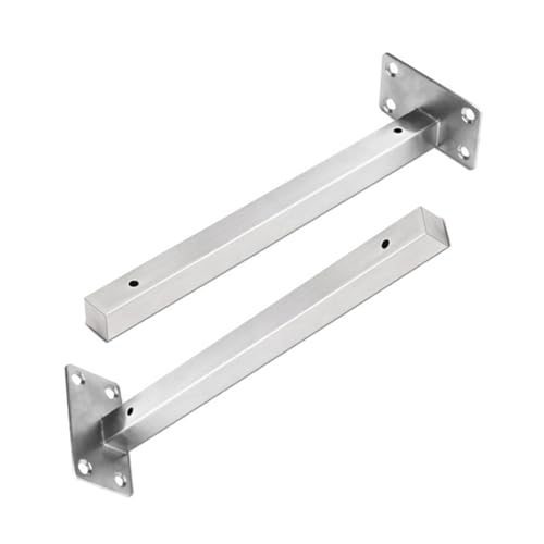 2 pièces Support Etagere Acier inoxydable,Supports D'étagère Flottant Tube carré,Equerre Murale échafaudage,Équerre Étagère de Fixation d'angle Brace...
