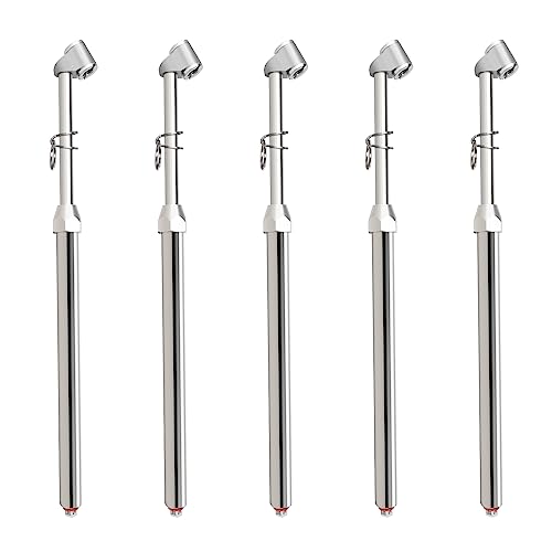 Image of MEANLIN MEASURE 5Pcs Silver Double Straight Type Tire Pressure Gauge,Dual Head Air Pressure Gauge,Pressure Range 10-160 Psi(Suitable for Trucks, etc.