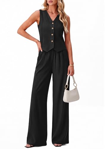 KIRUNDO Business Casual Outfits for Women Vest Tops Pant Suits
