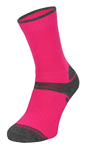 COMODO Kids Merino Wool Hiking Socks Boys Outdoor Lightweight Trekking Socks (7-10 Years, Pink)