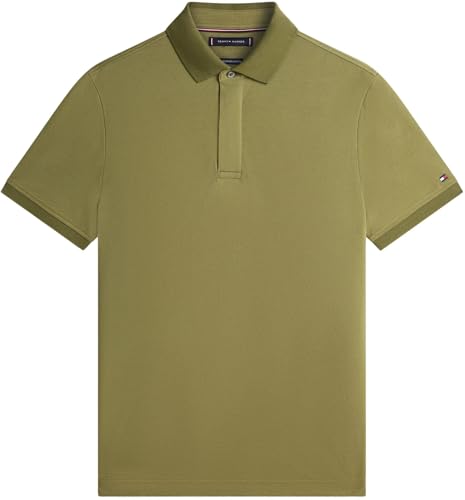 Tommy Hilfiger Herren Poloshirt Kurzarm Hidden Placket mit Knopfleiste, Grün (Dark Artichoke), XL – Ansicht 6
