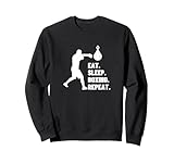 Photo Gallery boxer divertente eat sleep boxing repeat felpa Photo Gallery boxer divertente eat sleep boxing repeat felpa