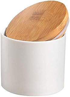 Tea Caddy Storage Canister - Ceramics Jar with Lid, Container for Kitchen Storage, for Grains, Seeds, Coffee, Flour, Sugar (100x95mm,300ml)