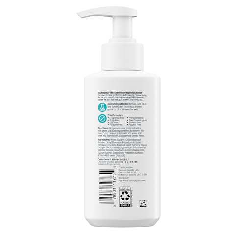 Neutrogena Ultra Gentle Foaming Facial Cleanser, Fragrance-Free, 5.8 fl oz - image 9