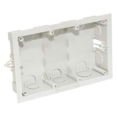 Cubeta de empotrar de 4 módulos vacía gama Plus, acabado blanco nieve, 26,7 x 6,3 x 12,8 centímetros (referencia: CEC4/4) Cover