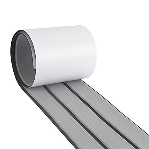 MIJOBS Grey EVA Foam Faux Boat Decking Sheet Self-adhesive Non-slip Teak Decorative Board Teak Floor Mat for Boats, Sailing, Yacht, RVs, Marine, Home