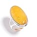 Orange Calcite Ring Large Stone 925 Sterling Silver Handmade Statement Jewelry (8.5)
