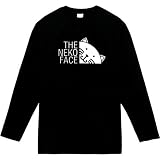 [オリメイク] ネコフェイス 猫 長袖tシャツ おもしろ 面白い ブラック 3XLサイズ