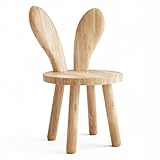 HuiBeans Bunny Chair for Ages 1.5-4 - Small Toddler Wooden Chair with 9.25' Seat Height, Solid Wood Rabbit Stool for Nursery, Playroom & Low Tables, Mini Kids Furniture - 1 Pack