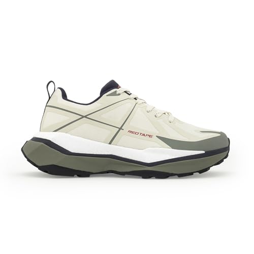 Image of Red Tape Men's Sneakers Off White Olive Mesh TPU Round Toe Lace-Up