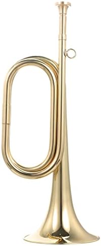 Mikinona Bugles Football Copper Gold Band Professional Golden Mouth Simple Rattle Call Brass Cavalry Music Beginner and Wind Blowing Instrument Orchestra for with Emergency Instruments Scouting Bugle
