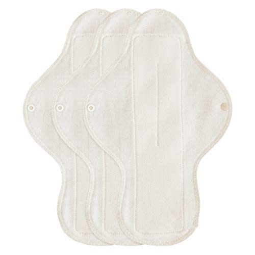 Think Eco Fda Registered [Printed Wing Type Pad 3P] Organic Reusable Cotton Pads, Menstrual Pads, Sanitary Napkins, Many Pattern, 3 Pads. (Leaf Pattern, Day Pad Plus). #TOP1