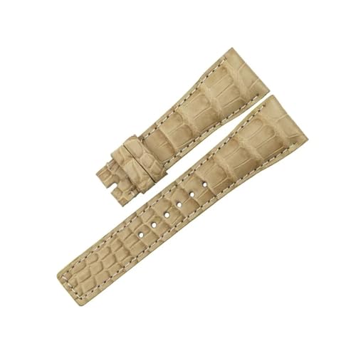 VDFNGFD Compatible con BAUME, MERCIER HAMPTON MOA10081,10025, CORREA DE RELOJ PIEL COCODRILO(BEIGE)