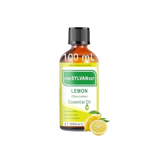 FORSYLVANEST Aceite Esencial de Limón 100ML, aceite de limón 100% Natural para Aromaterapia, Difusores, Limpieza del Hogar, Purificación del Aire, Cuidado de la piel, Fabricación de Jabones y velas