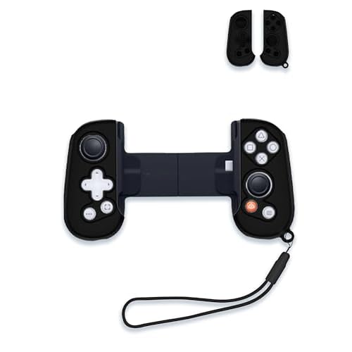 Silikon-Schutzhülle für Backbone One Mobile Gaming-Controller, Ganzkörper-weiche Silikon-Handheld-Spielkonsole, sturzsicher, stoßfest, rutschfest, Kollisionsschutz, Schwarz