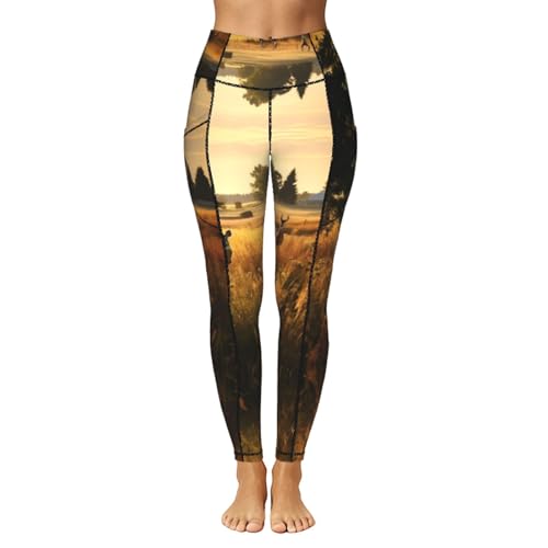 Leggings para correr con control de abdomen y estampado de ciervos 2