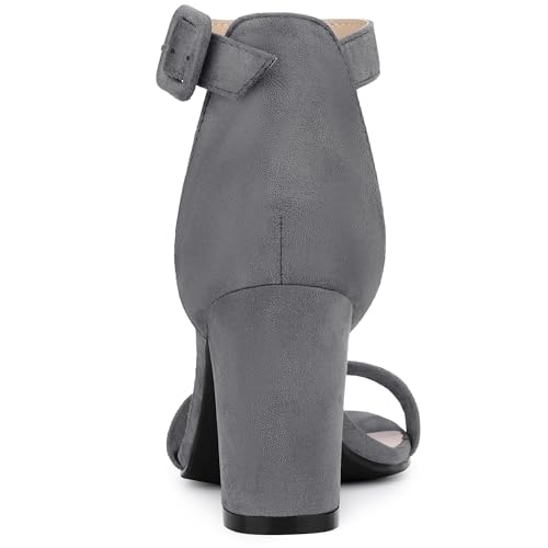 Image of Allegra K Women's Open Toe Chunky High Heel Buckle Ankle Strap Sandals