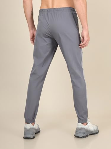 Image of TECHNOSPORT Men's Colorblock Slim Fit Sports Joggers TECHNOLITE Lightweight Active Track Pants Quick Dry Stretch Gym Running Training Fitness Activewear