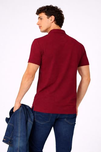 Image of Men's Cotton Polo T-Shirt | Solid Regular Fit Polo Neck T-Shirt | Half Sleeve Casual & Office Wear | Soft Breathable Summer T-Shirt for Men